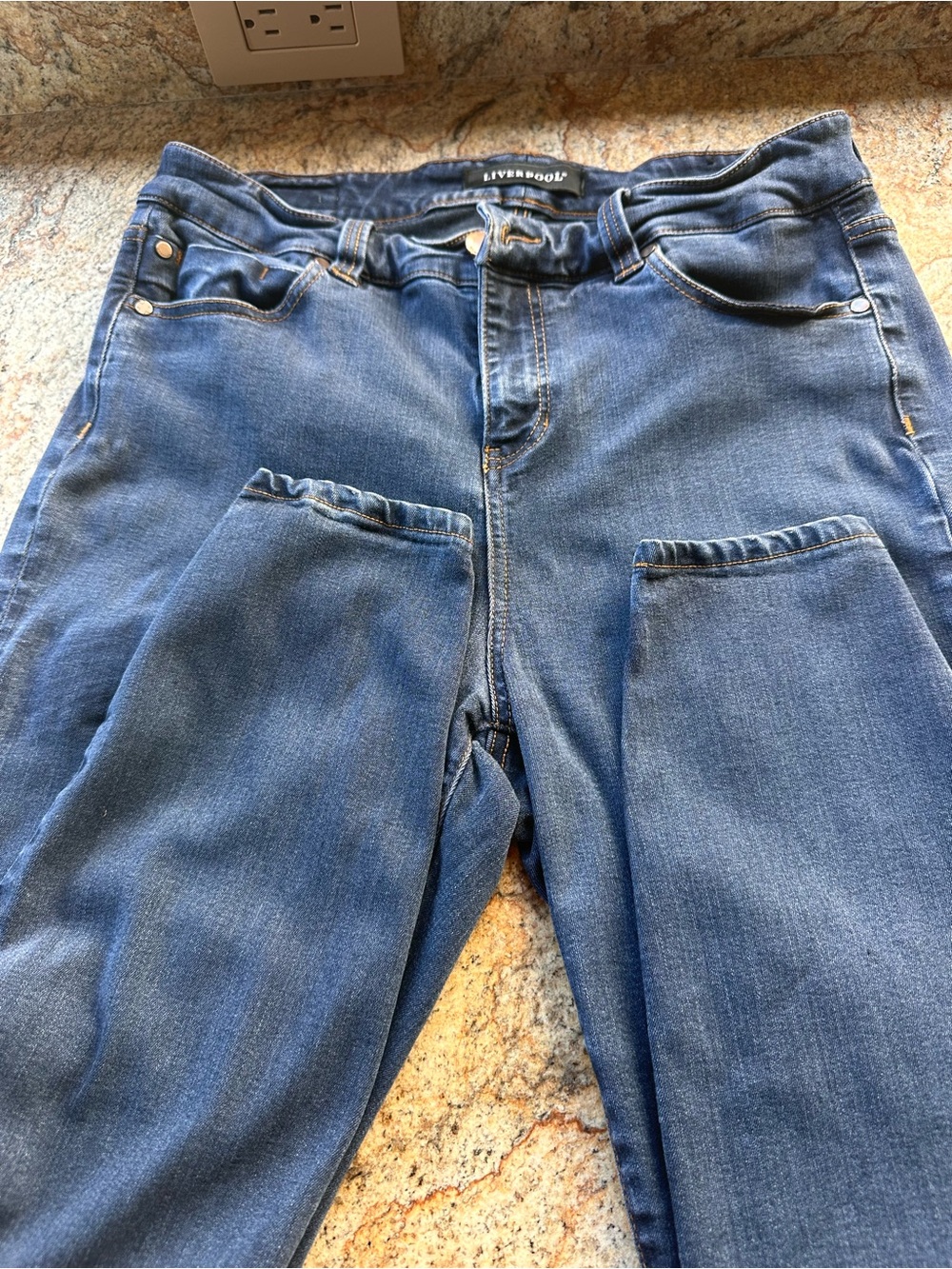 Liverpool Jeans Company Men's Dark Blue Denim Relaxed Jeans